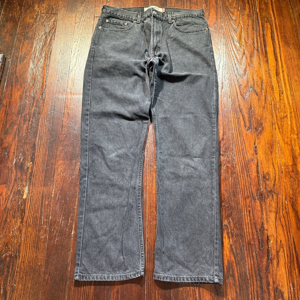 Vintage Levis 505 Jeans Mens 38x34 Black Y2K Straight Leg Regular Fit Biker